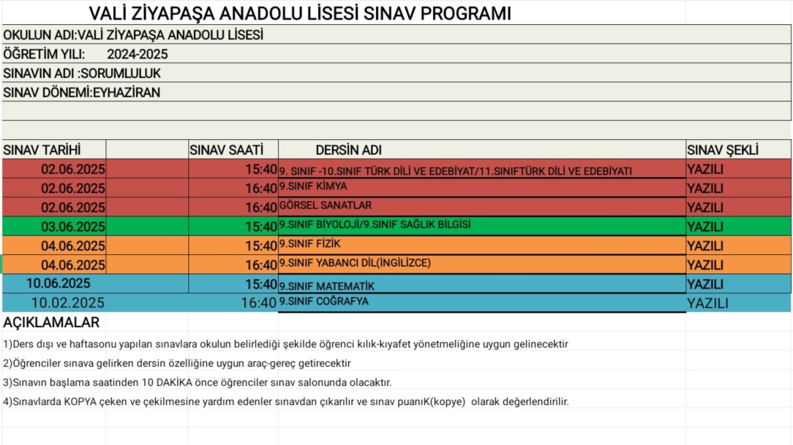 2024-2025 Haziran Dönemi Sorumluluk Sınavları Takvimi Açıklanmıştır